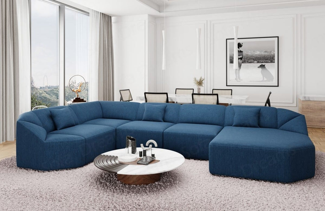 Wohnlandschaft Cabrera U-Form aus Stoff