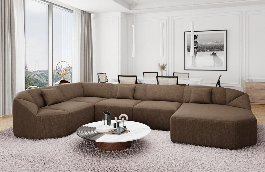 Wohnlandschaft Cabrera U-Form aus Stoff