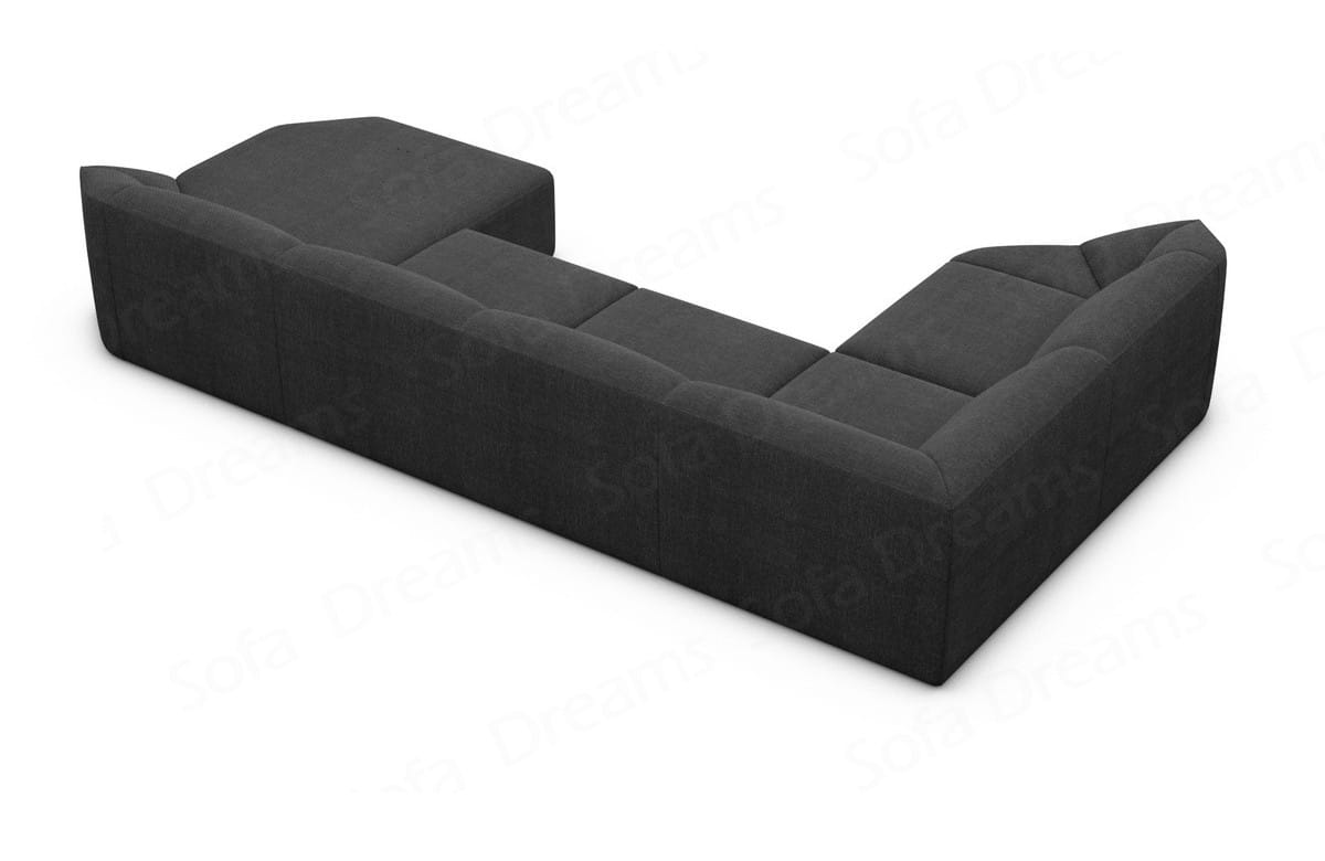 Wohnlandschaft Cabrera U-Form aus Stoff schwarz