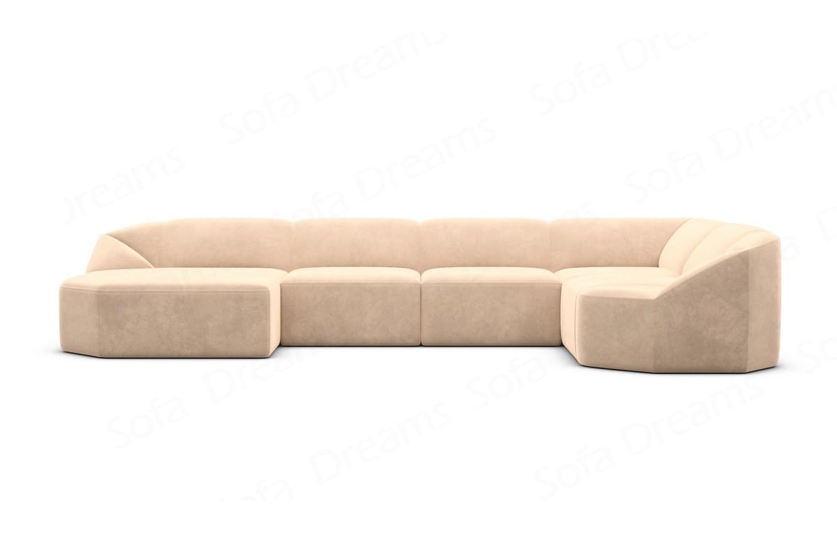 Wohnlandschaft Cabrera U-Form aus Stoff Beige