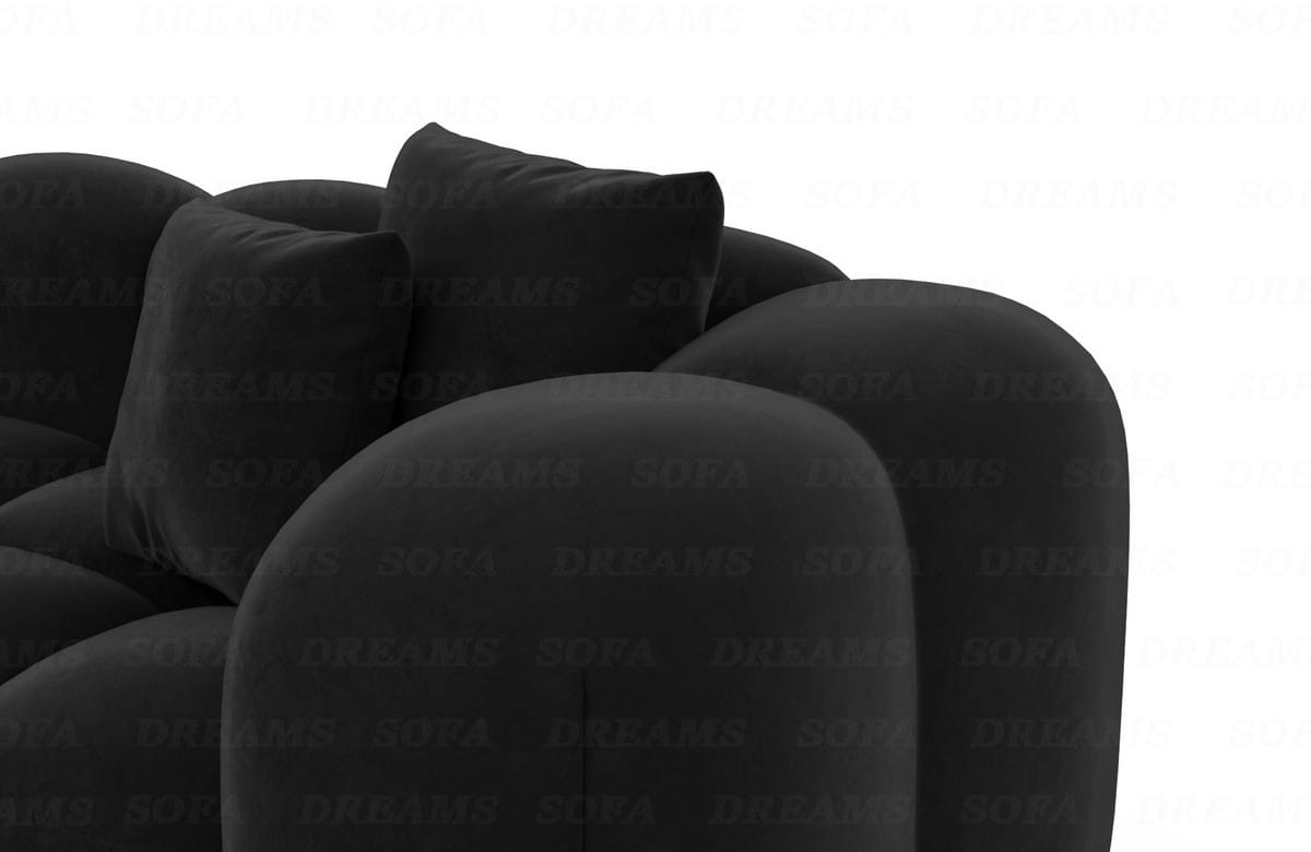 Wohnlandschaft Formentera U-Form Stoff Schwarz