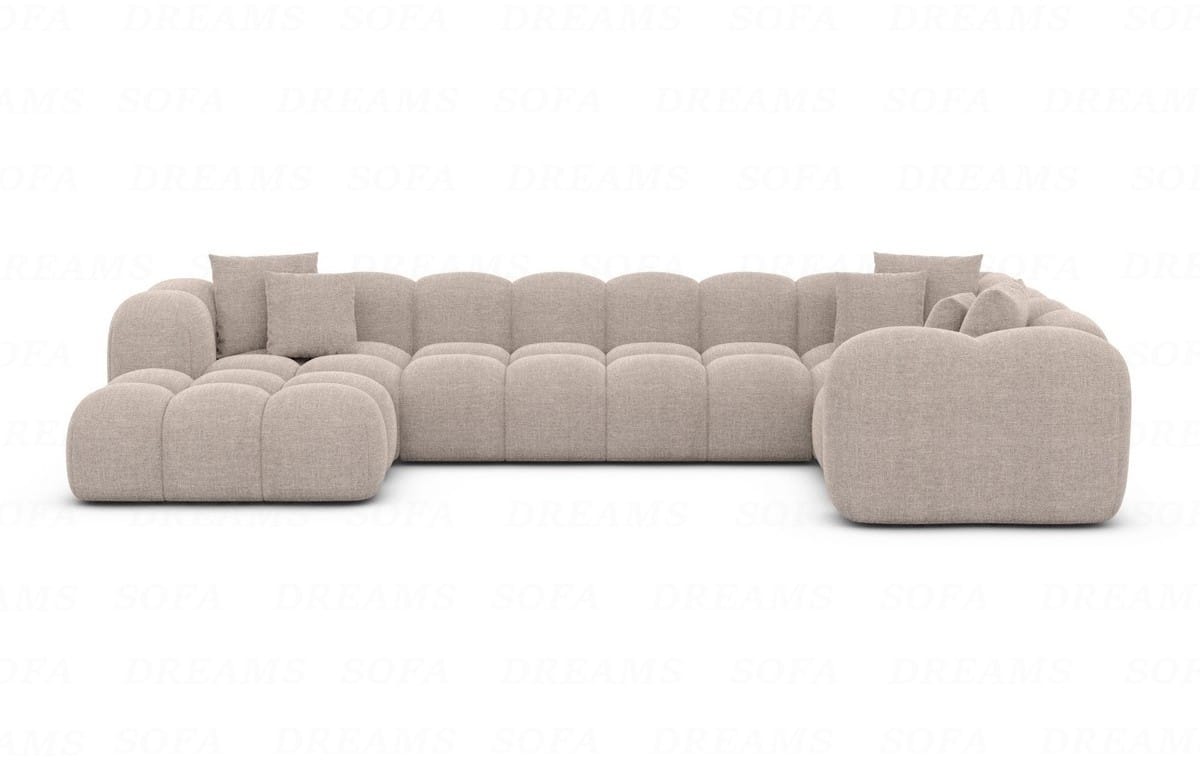Wohnlandschaft Formentera U-Form Stoff Beige