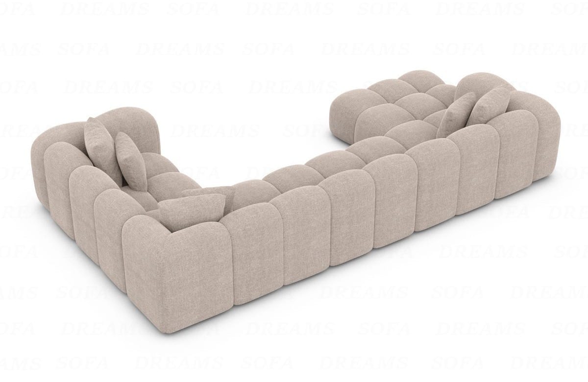 Wohnlandschaft Formentera U-Form Stoff Beige