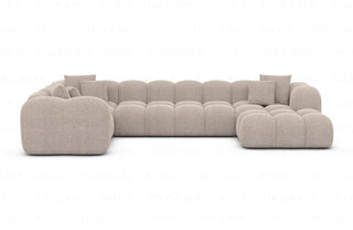 Stoff Wohnlandschaft Formentera U-Form Beige
