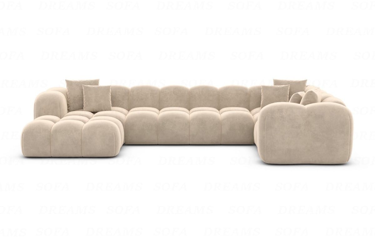 Wohnlandschaft Formentera U-Form Stoff Beige