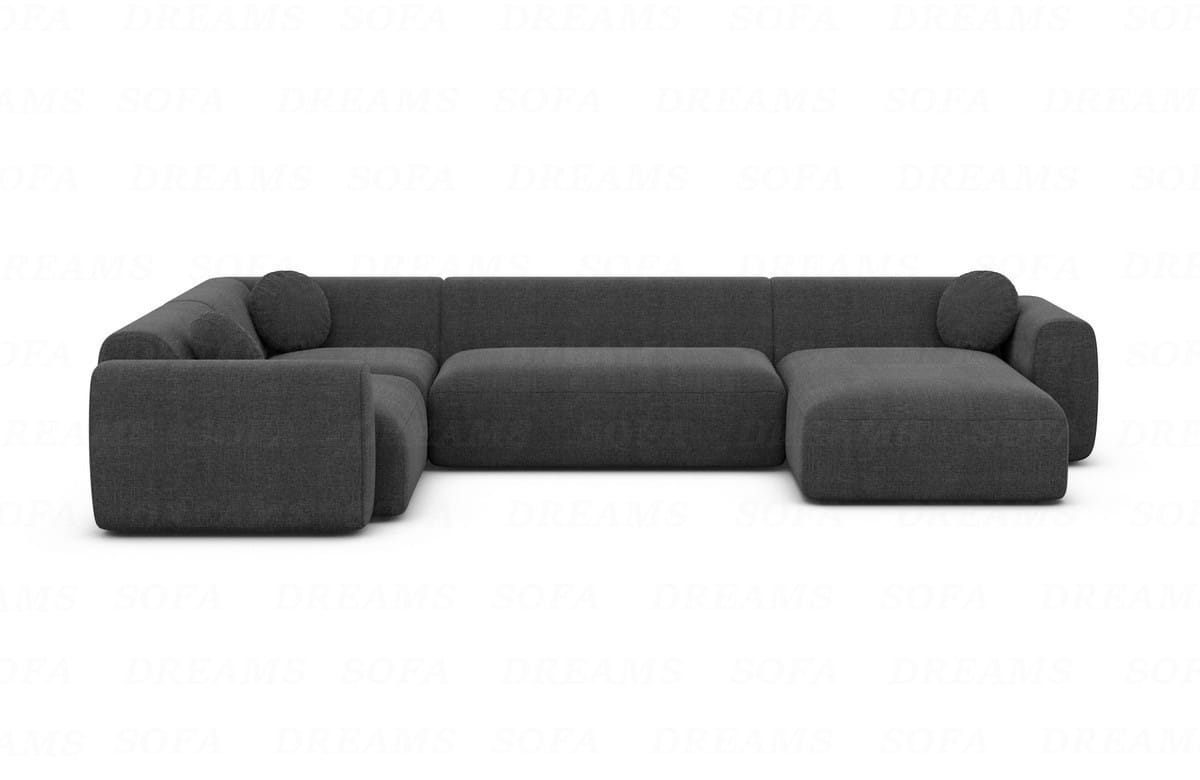 Stoff Wohnlandschaft Cortegada U-Form Anthrazit