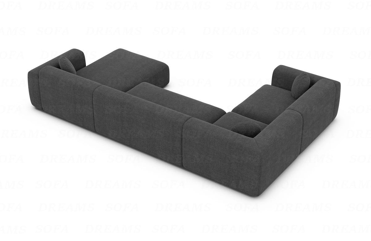 Stoff Wohnlandschaft Cortegada U-Form Anthrazit