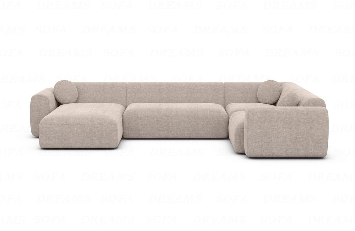 Stoff Wohnlandschaft Cortegada U-Form Beige