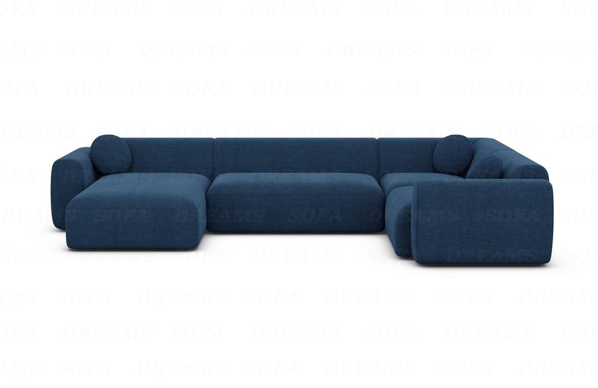 Stoff Wohnlandschaft Cortegada U-Form Blau