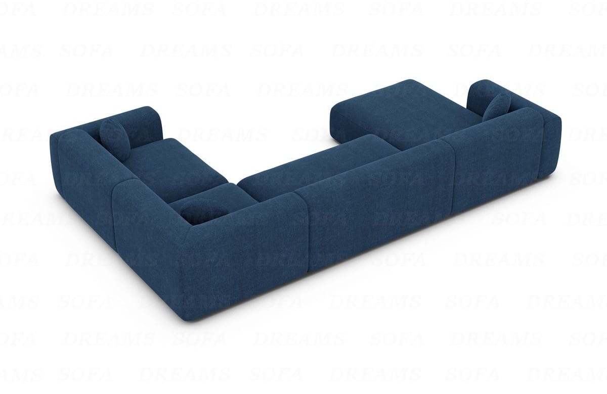 Stoff Wohnlandschaft Cortegada U-Form Blau
