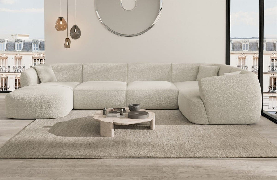 Wohnlandschaft Tabarca U-Form aus Stoff