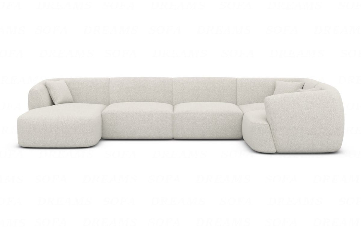 Wohnlandschaft Tabarca U-Form aus Stoff Pearl