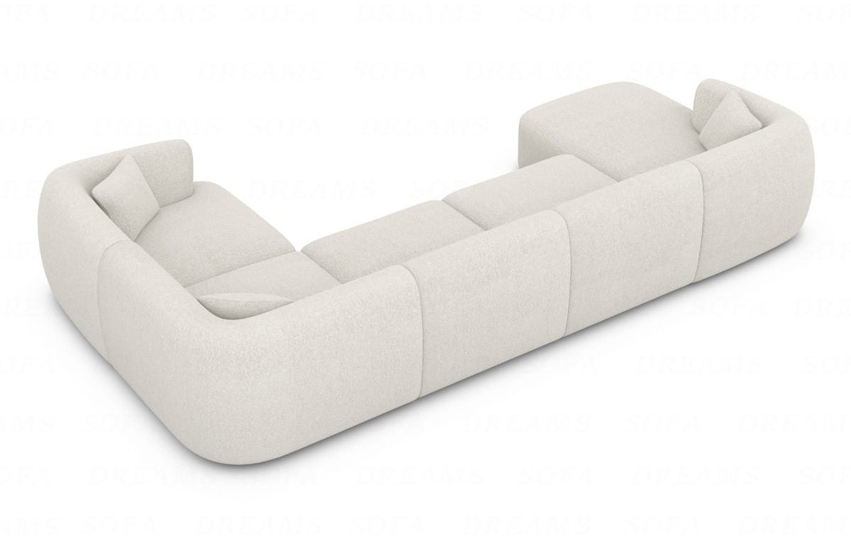 Wohnlandschaft Tabarca U-Form aus Stoff Pearl