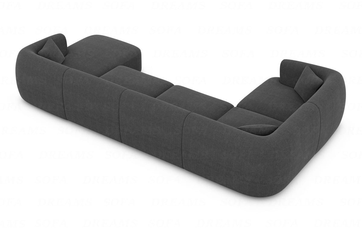 Polster Wohnlandschaft Tabarca U-Form Anthrazit