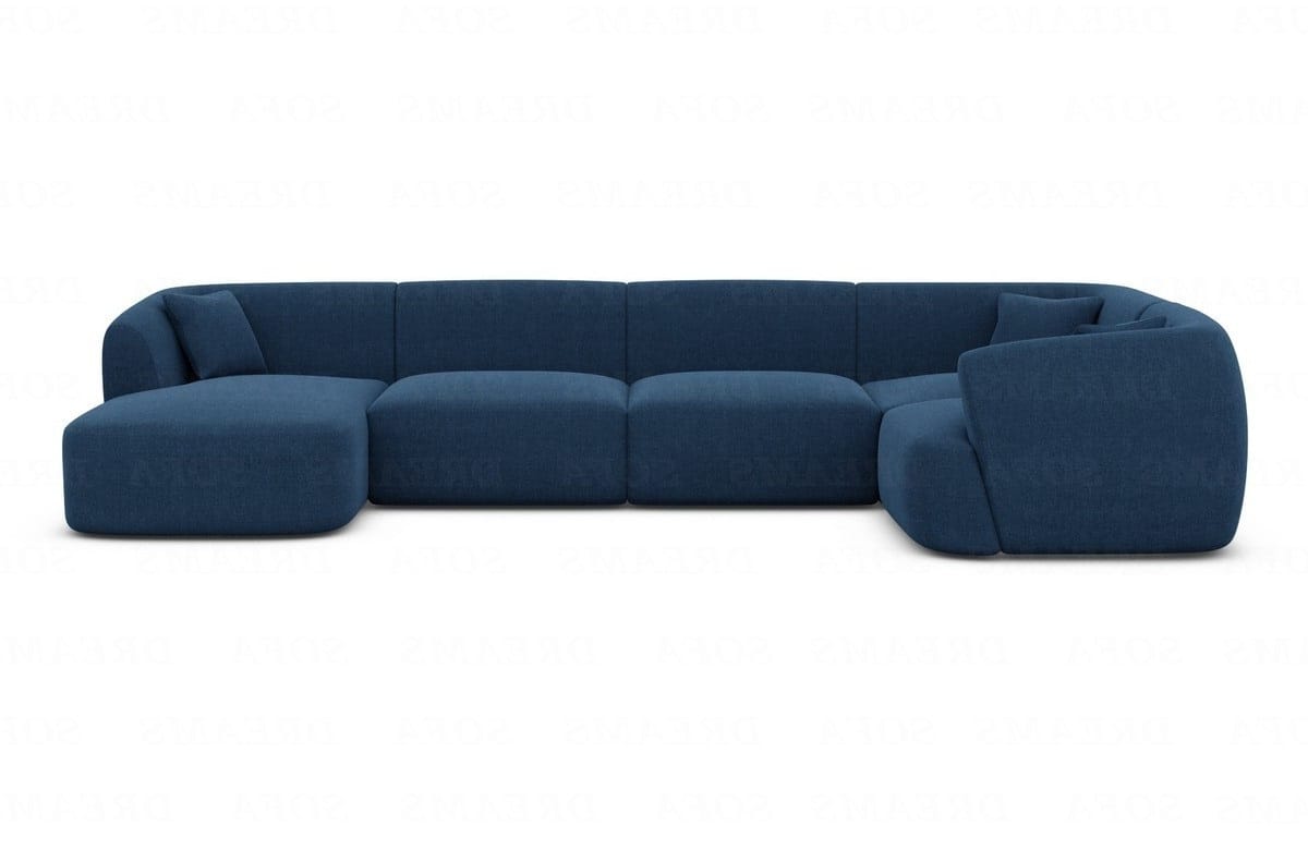 Wohnlandschaft Tabarca U-Form aus Stoff Blau
