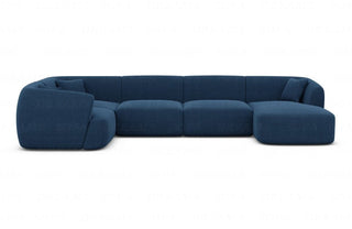Wohnlandschaft Tabarca U-Form aus Stoff Blau
