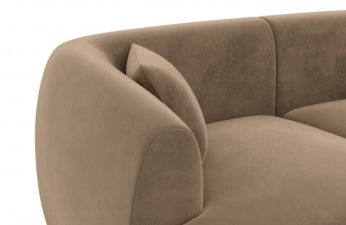 Wohnlandschaft Tabarca U-Form aus Stoff Braun