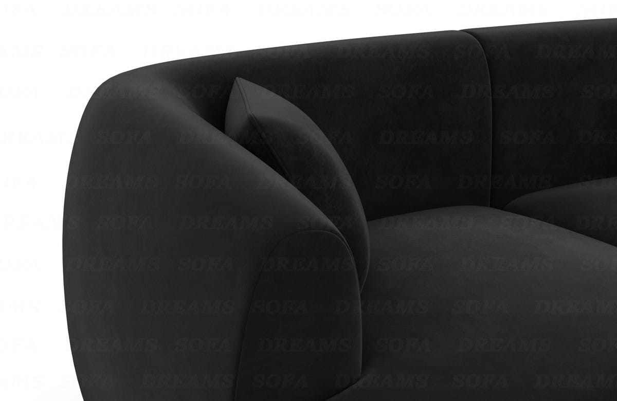 Wohnlandschaft Tabarca U-Form aus Stoff Schwarz