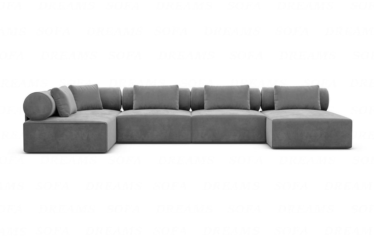 Wohnlandschaft Laguardia U-Form Stoff Dunkelgrau