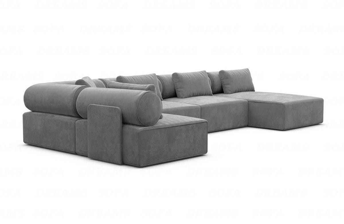 Wohnlandschaft Laguardia U-Form Stoff Dunkelgrau