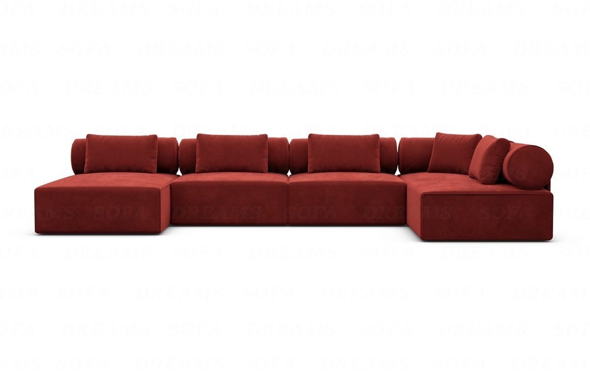 Wohnlandschaft Laguardia U-Form Stoff Rot