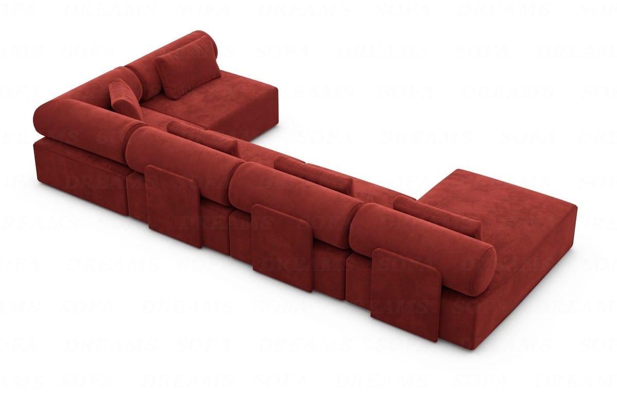 Wohnlandschaft Laguardia U-Form Stoff Rot