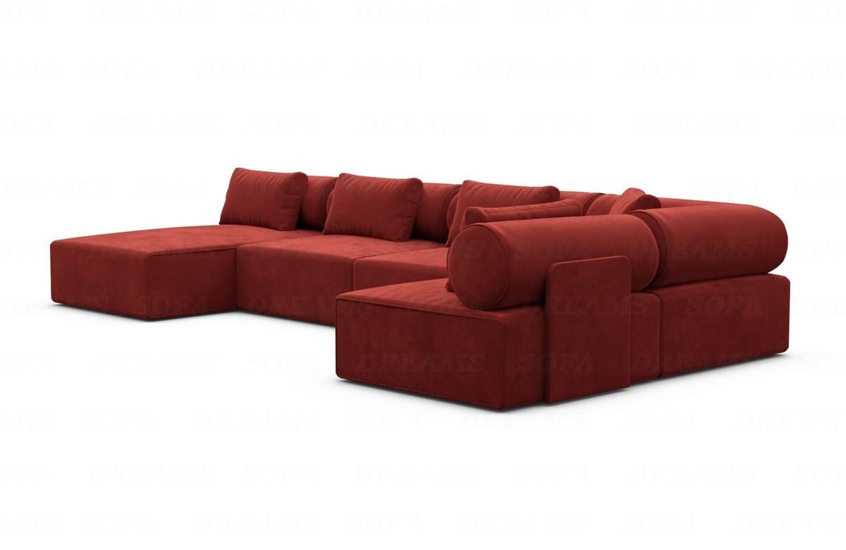Wohnlandschaft Laguardia U-Form Stoff Rot