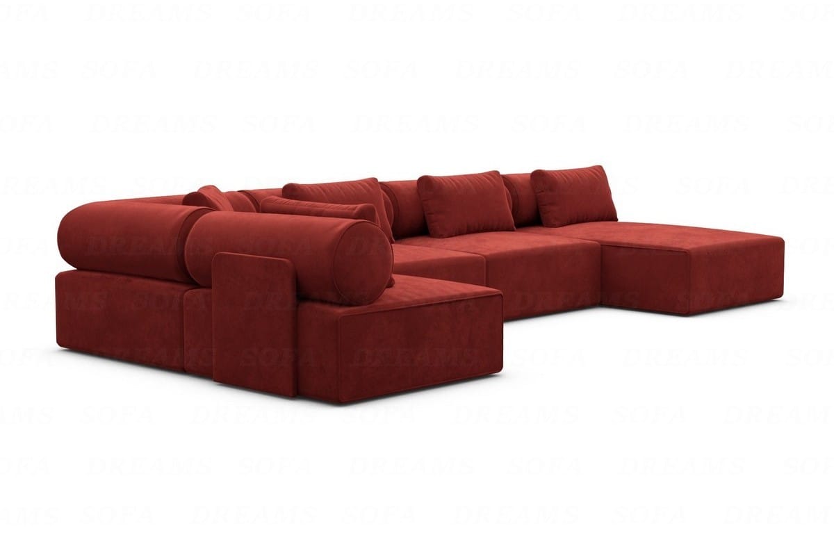 Couchlandschaft Laguardia U-Form in Stoff Rot