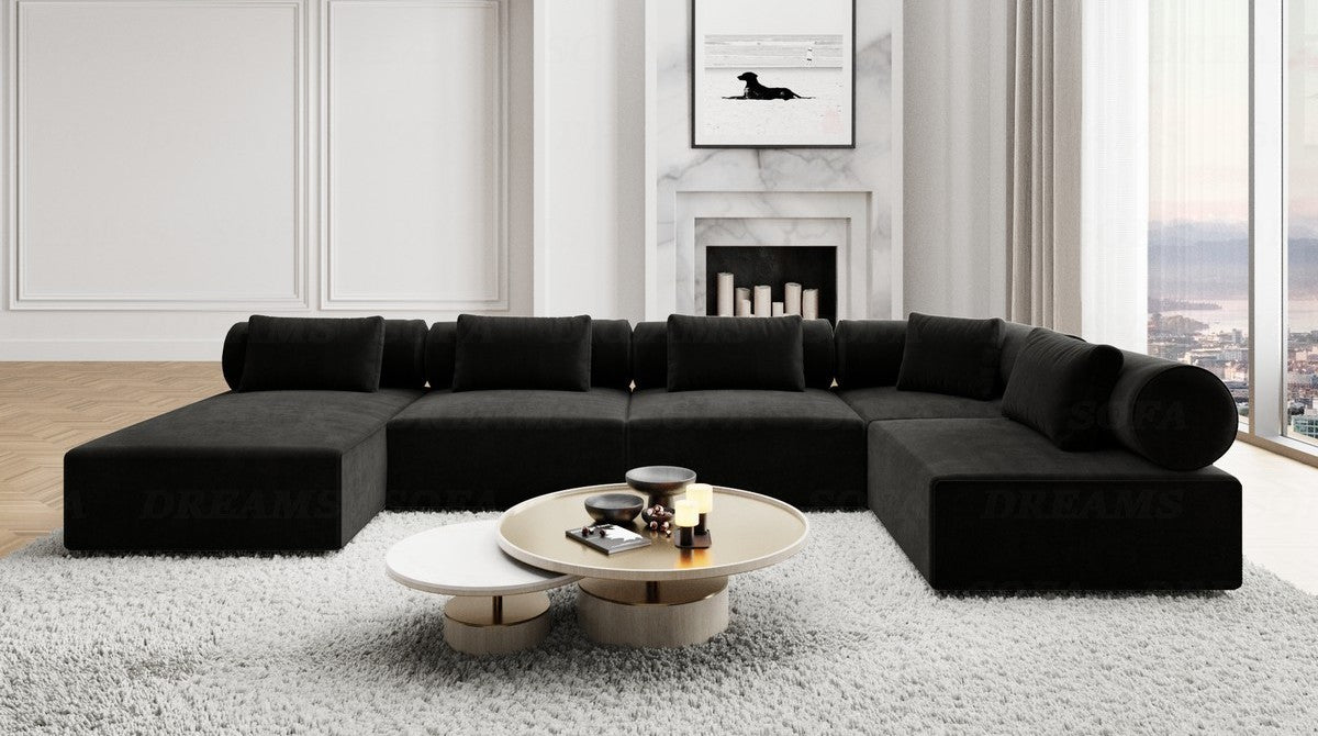 Wohnlandschaft Laguardia U-Form Stoff