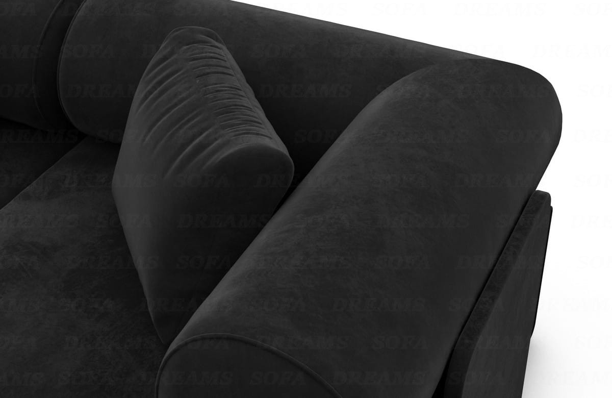 Couchlandschaft Laguardia U-Form in Stoff Schwarz