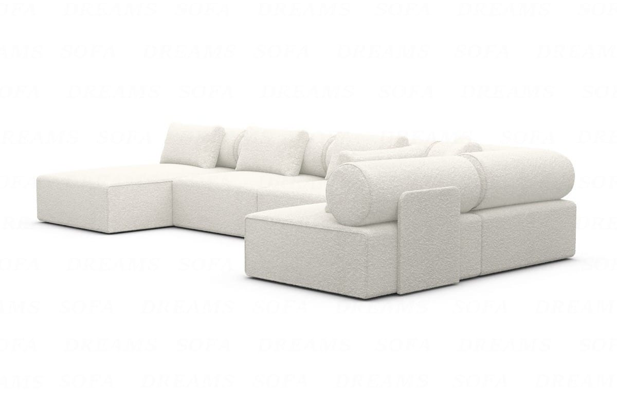 Couchlandschaft Laguardia U-Form in Stoff Weiß