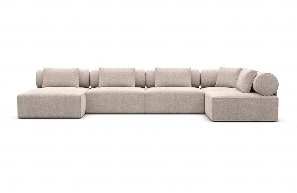 Wohnlandschaft Laguardia U-Form Stoff Beige