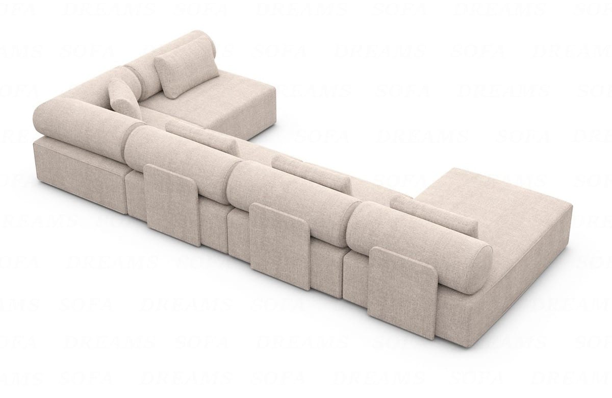 Wohnlandschaft Laguardia U-Form Stoff Beige