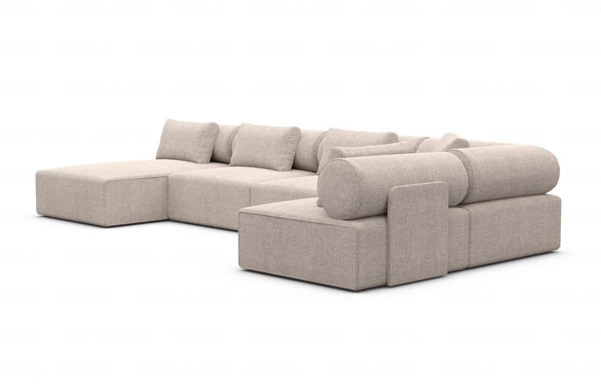 Wohnlandschaft Laguardia U-Form Stoff Beige