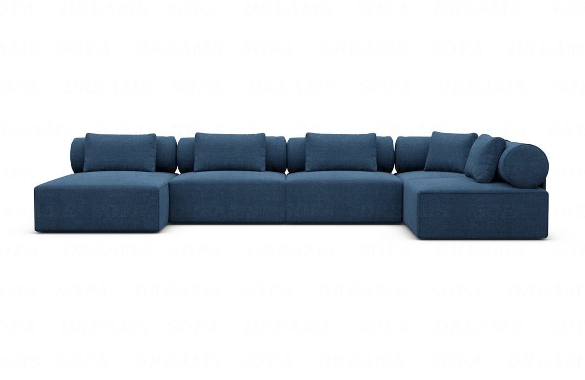 Couchlandschaft Laguardia U-Form in Stoff Blau