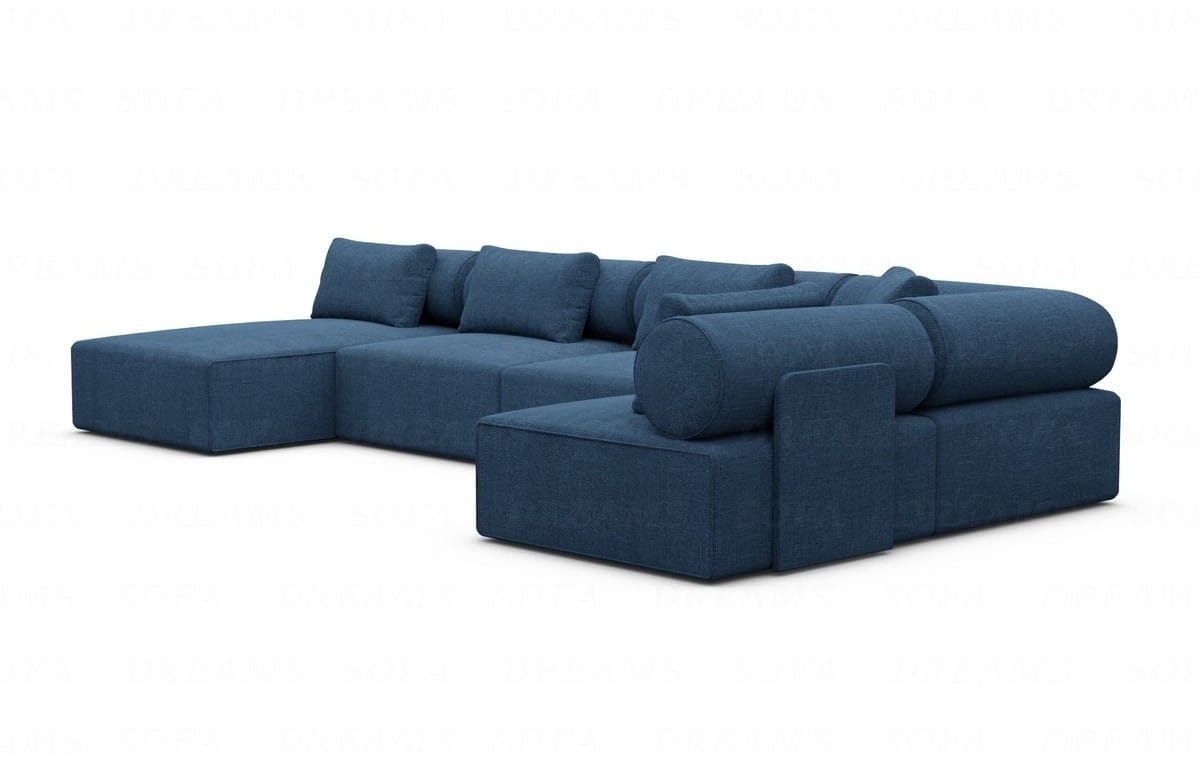 Couchlandschaft Laguardia U-Form in Stoff Blau