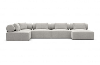 Couchlandschaft Laguardia U-Form in Stoff Hellgrau