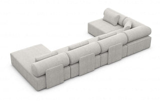 Couchlandschaft Laguardia U-Form in Stoff Hellgrau