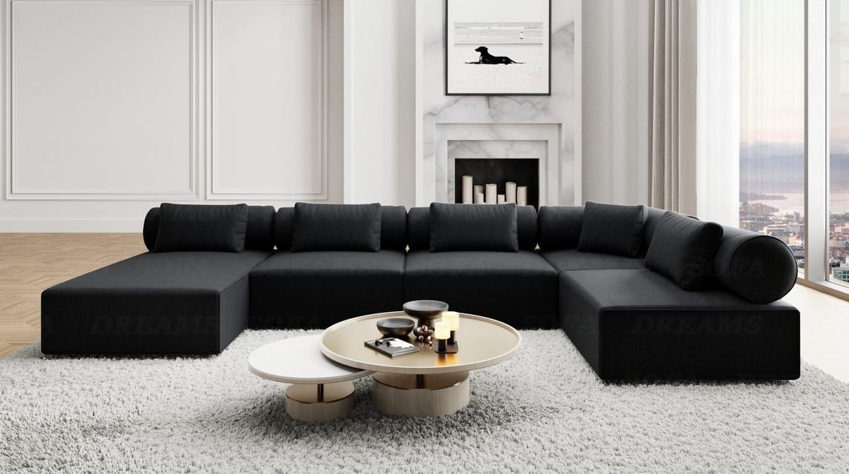Wohnlandschaft Laguardia U-Form Stoff