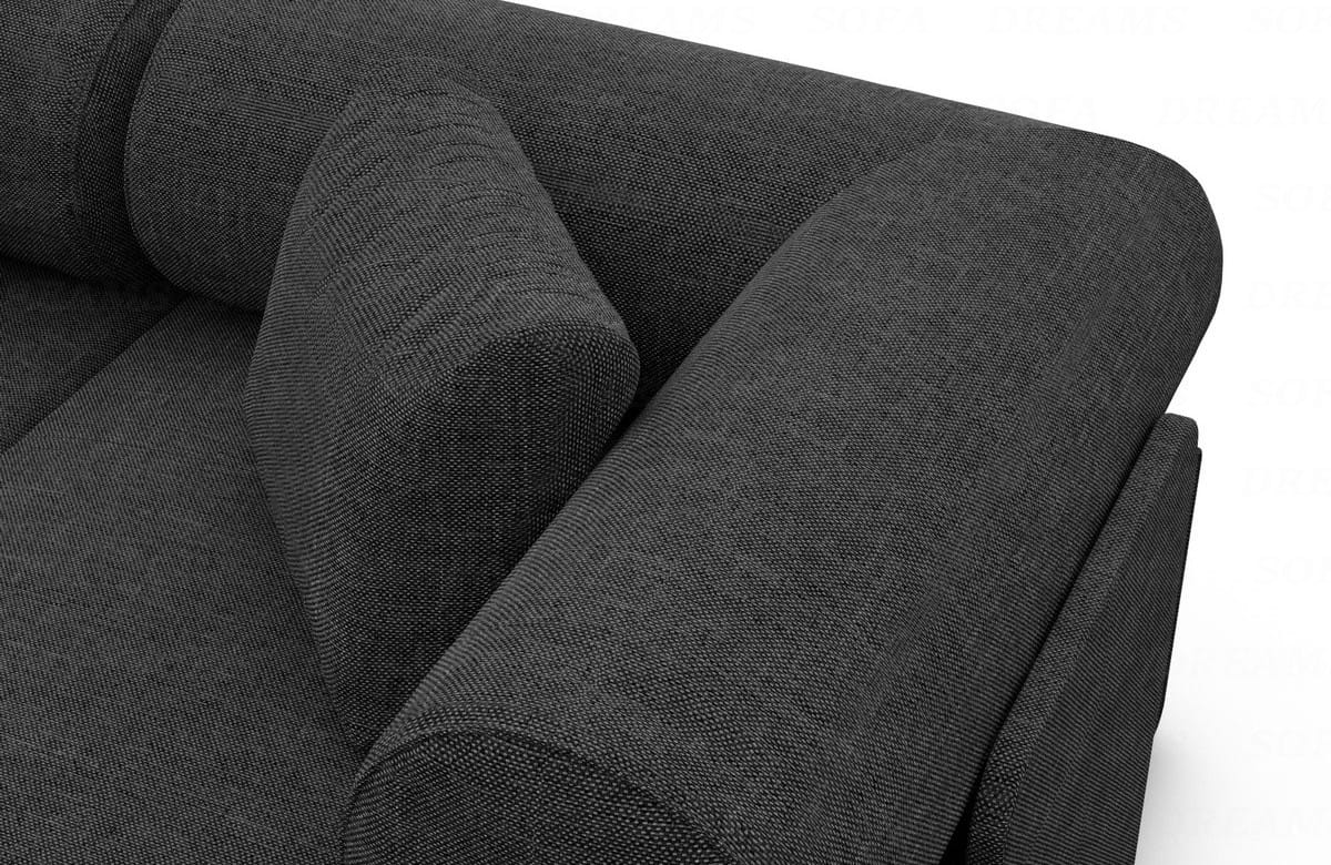 Wohnlandschaft Laguardia U-Form Stoff Schwarz