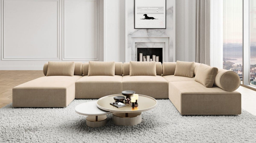 Couchlandschaft Laguardia U-Form in Stoff