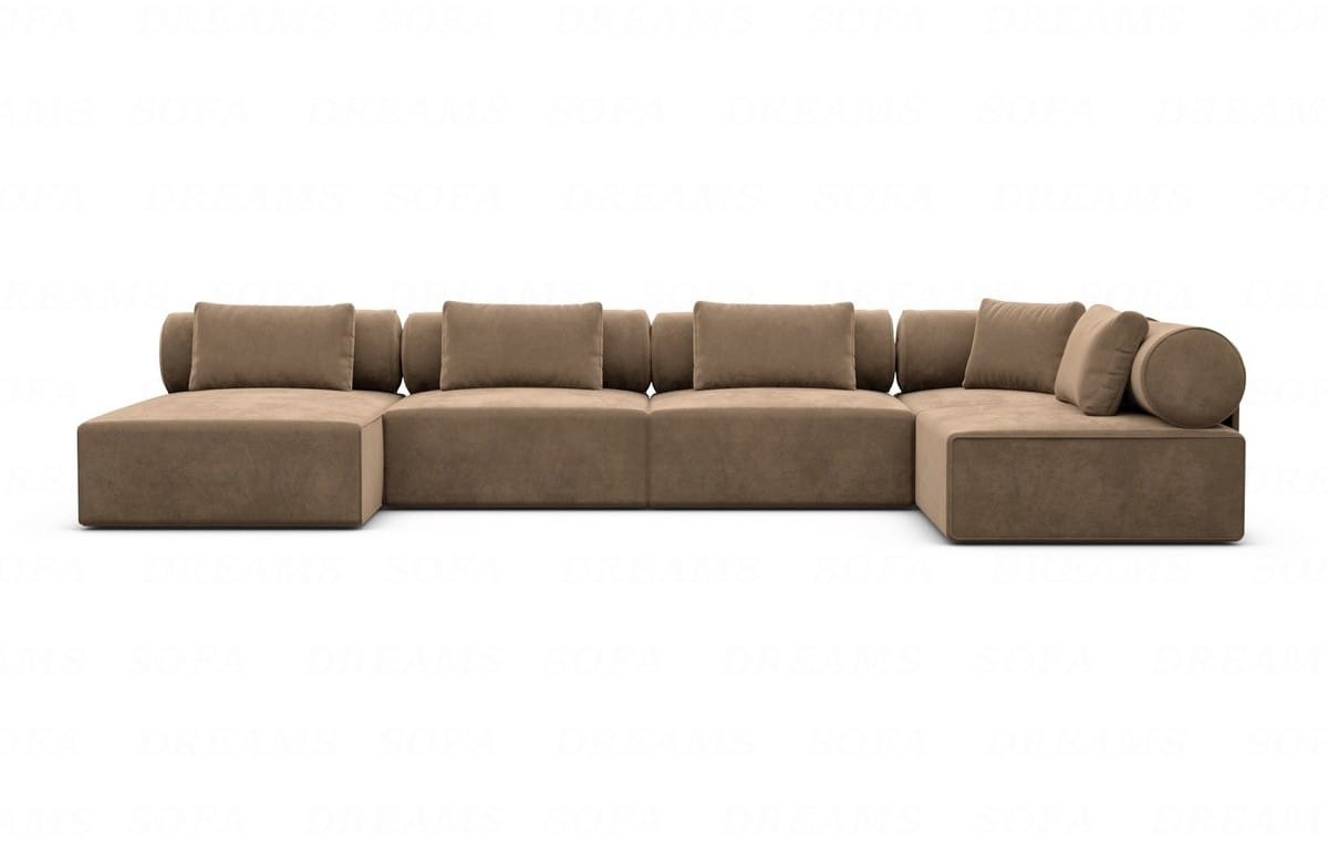 Couchlandschaft Laguardia U-Form in Stoff Braun