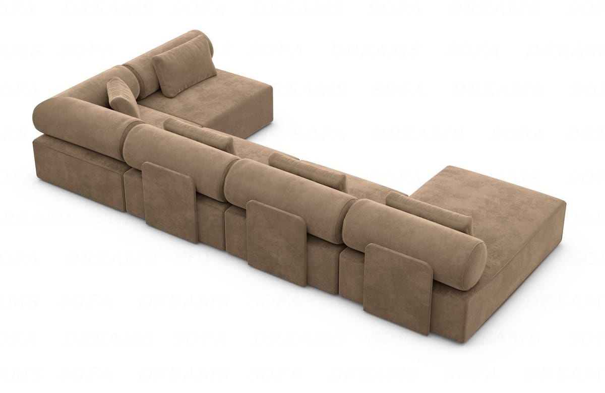 Couchlandschaft Laguardia U-Form in Stoff Braun