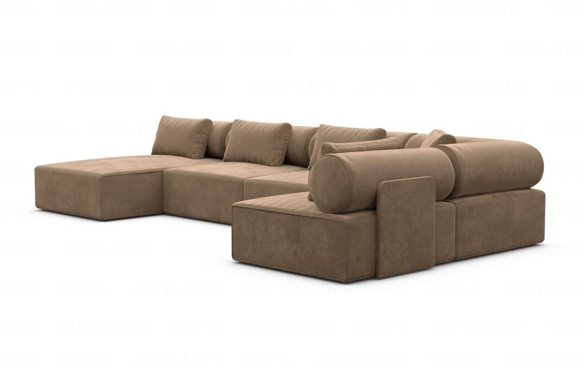Couchlandschaft Laguardia U-Form in Stoff Braun