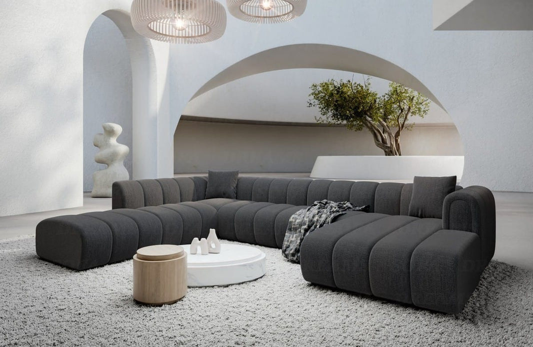 XXL Wohnlandschaft Almagro U-Form aus Stoff