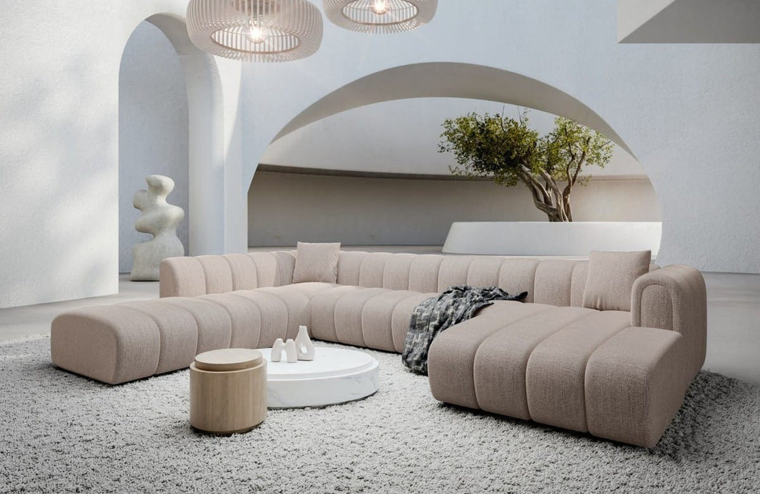 XXL Wohnlandschaft Almagro U-Form aus Stoff