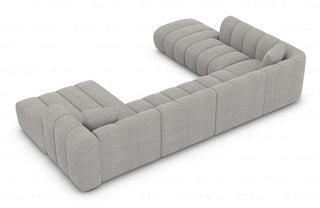 XXL Wohnlandschaft Almagro U-Form aus Stoff Hellgrau