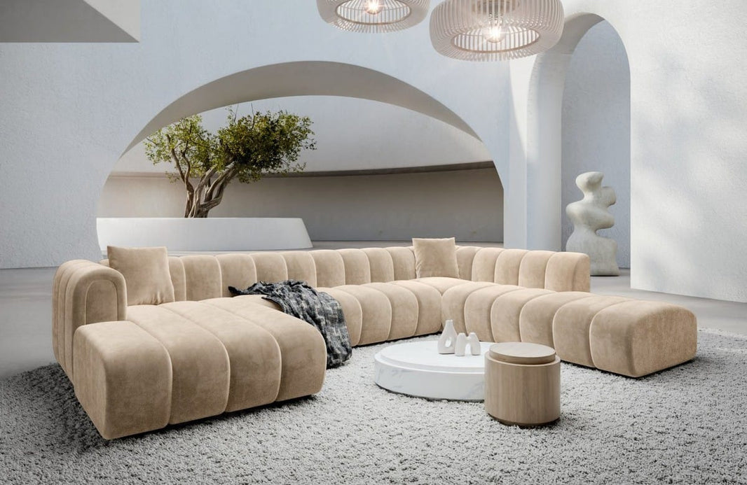 XXL Wohnlandschaft Almagro U-Form aus Stoff