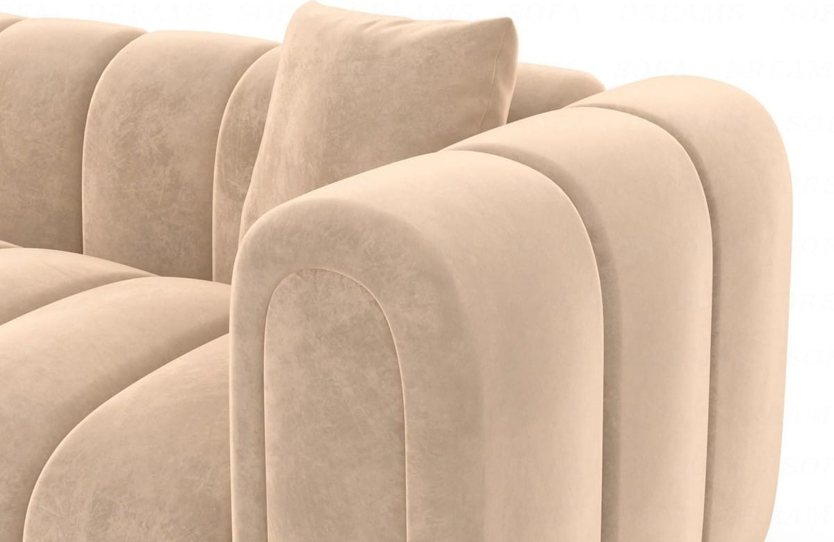 XXL Wohnlandschaft Almagro U-Form aus Stoff Beige