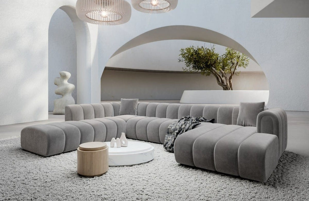 XXL Wohnlandschaft Almagro U-Form aus Stoff